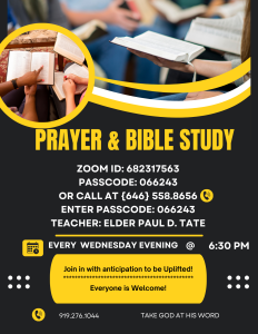 Prayer Session & Bible Study