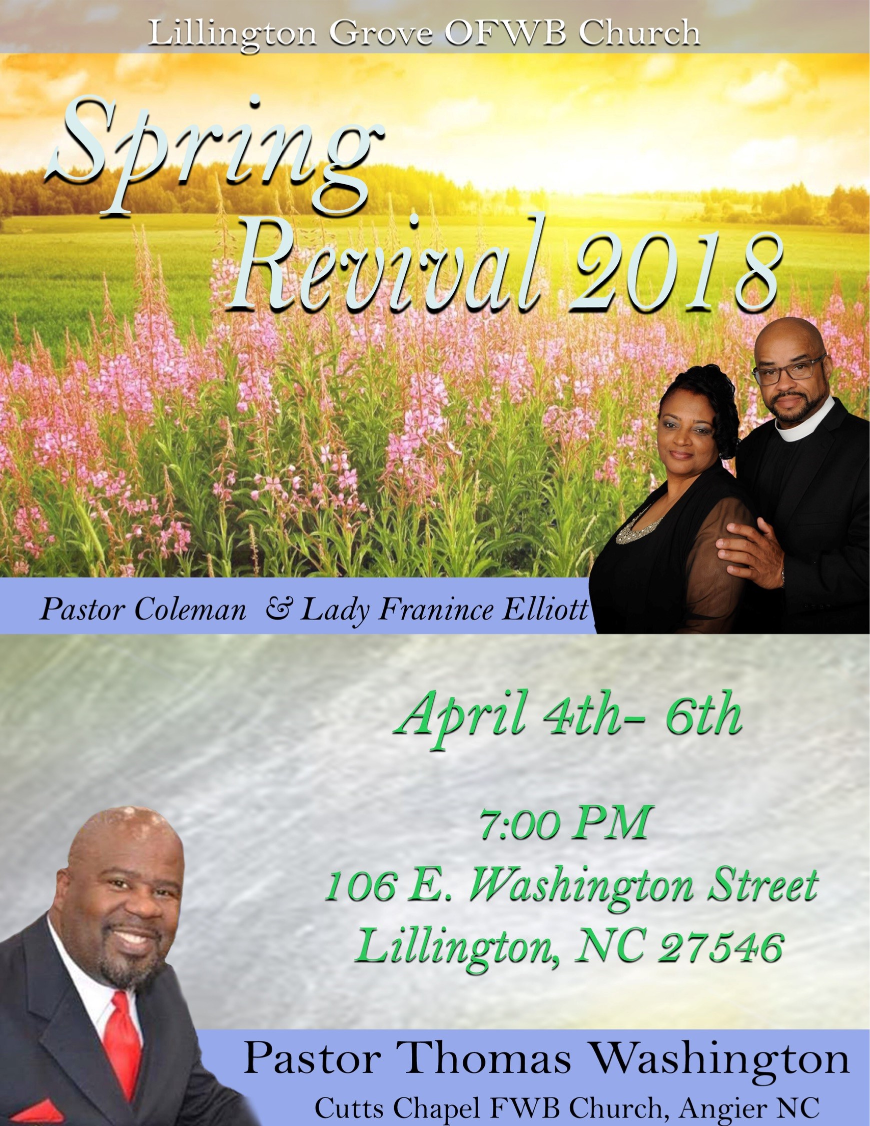 Lillington Grove Spring Revival-Speaker: Pastor Thomas Washington ...